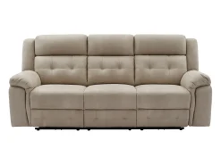 Sofá 3 plazas relax eléctrico de microfibra beige ORTIANO