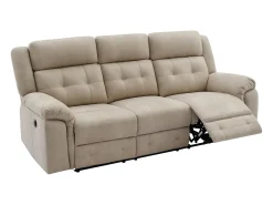 Sofá 3 plazas relax eléctrico de microfibra beige ORTIANO