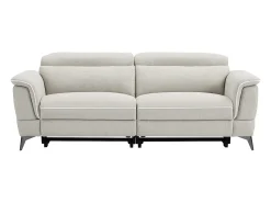 Sofá 3 plazas relax eléctrico de tela beige MACARI
