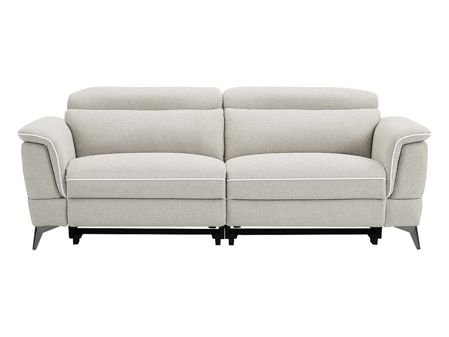 Sofá 3 plazas relax eléctrico de tela beige MACARI