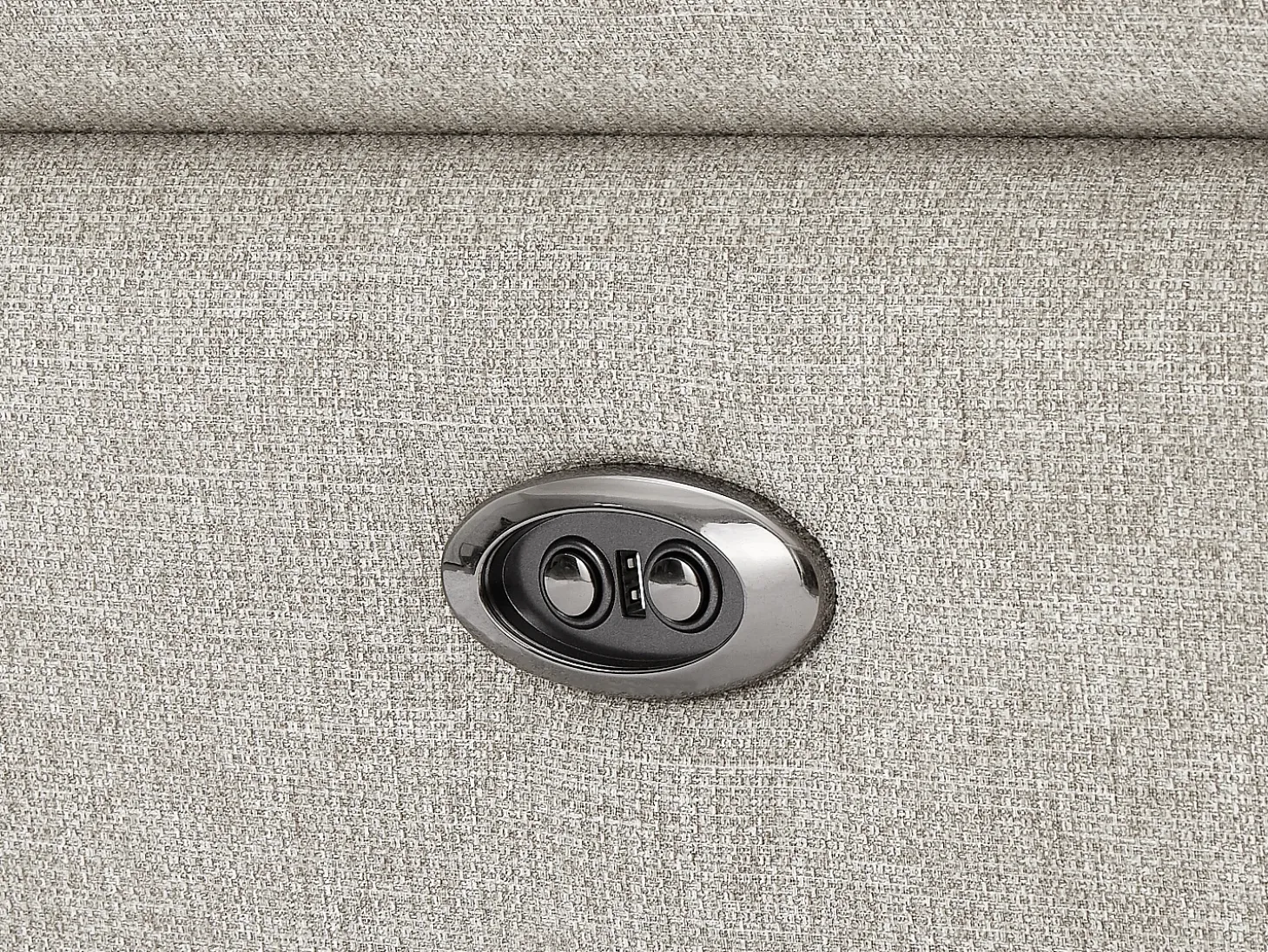 Sofá 3 plazas relax eléctrico de tela beige MACARI