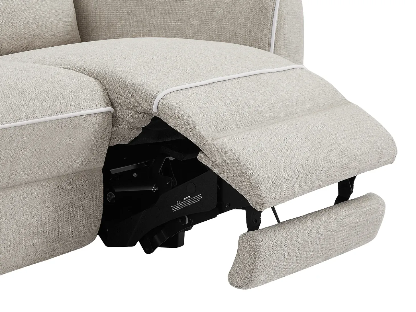 Sofá 3 plazas relax eléctrico de tela beige MACARI