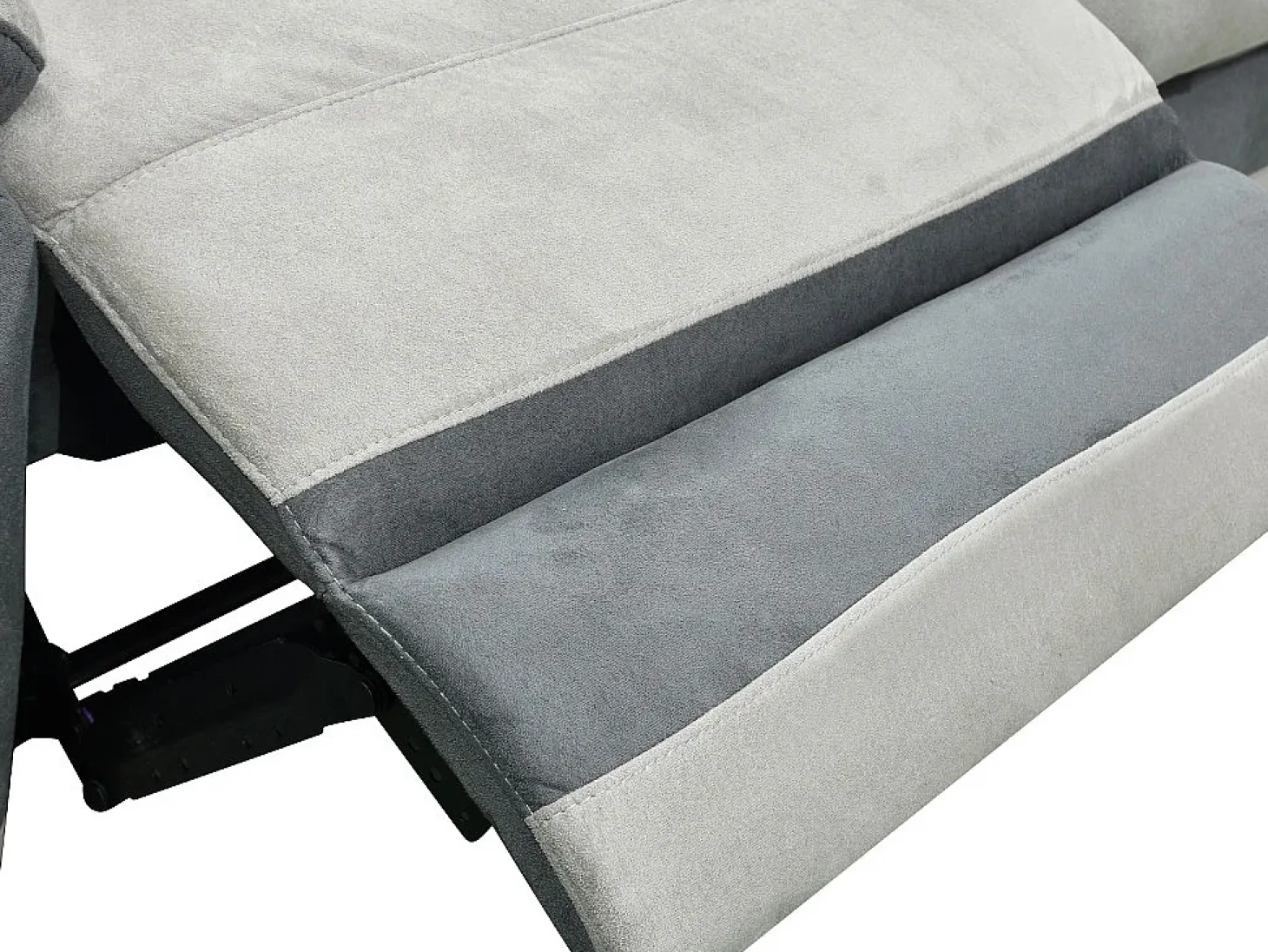 Sofá 3 plazas relax microfibra TALCA gris claro y antracita