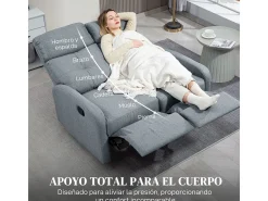 Sofá Andros Homcom reclinable gris 101x118x95 cm