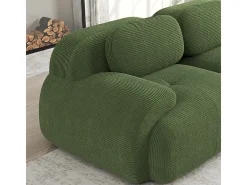 Sofá angular 2 plazas modular - de Pana - con 2 cojines y otomana - ergonómico - 208x178x75cm - Verde