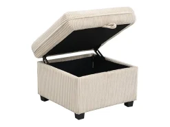 Sofá angular multifunción en U - 3 plazas - con almacenamiento - con cajones - beige