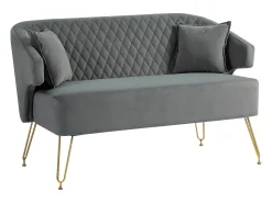 Sofá Azaki Homcom 2 plazas + almohadas + reposabrazos gris 76x124x69 cm