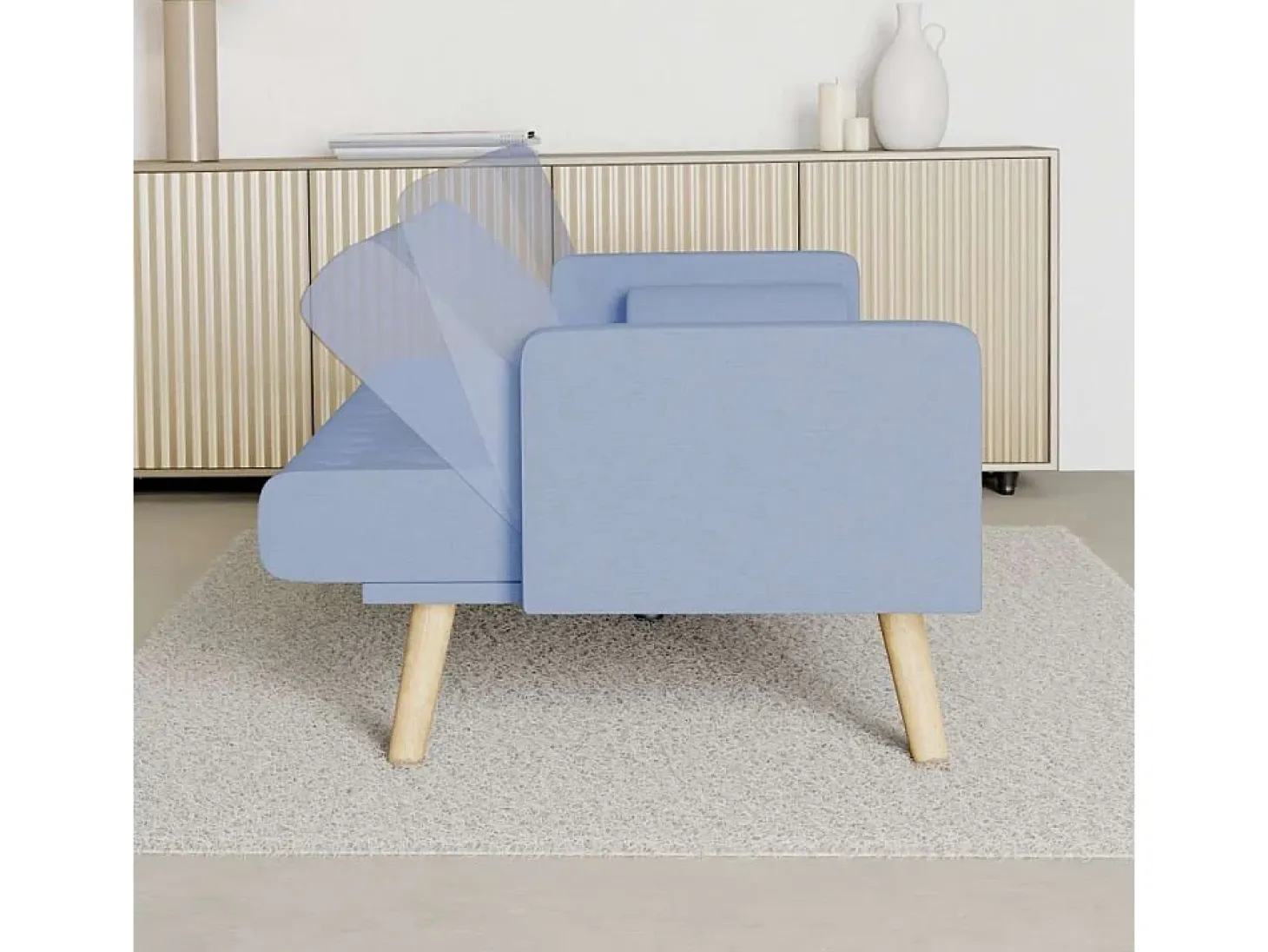 Sofá Cama One Dots Azul - Nalui