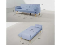 Sofá Cama One Dots Azul - Nalui