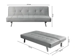 Sofá cama 2 plazas Clic Clac terciopelo 175x74cm Negro