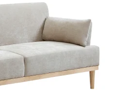 Sofá cama 3 plazas clic-clac de tela beige AMBRILO