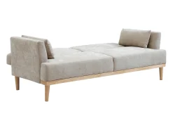 Sofá cama 3 plazas clic-clac de tela beige AMBRILO