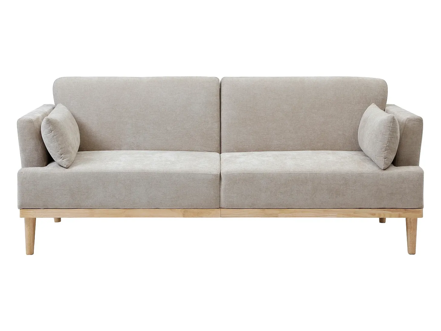 Sofá cama 3 plazas clic-clac de tela beige AMBRILO