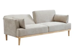 Sofá cama 3 plazas clic-clac de tela beige AMBRILO