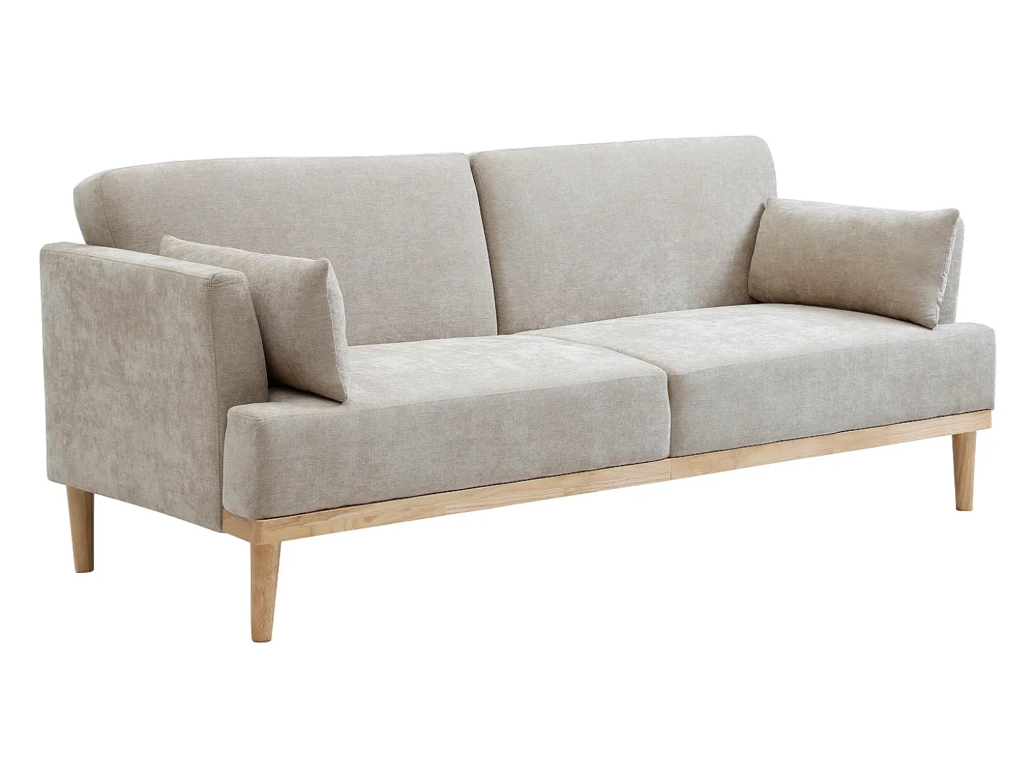 Sofá cama 3 plazas clic-clac de tela beige AMBRILO