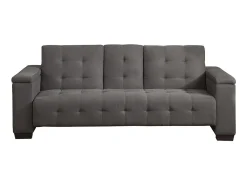 Sofá cama 3 plazas clic-clac de microfibra gris DEVONSHIRE