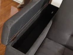 Sofá cama 3 plazas clic-clac de microfibra gris DEVONSHIRE