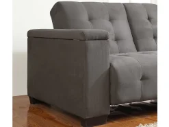 Sofá cama 3 plazas clic-clac de microfibra gris DEVONSHIRE