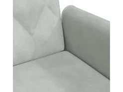 Sofá cama 2 plazas con almohadas taburete terciopelo gris claro