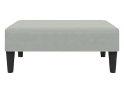 Sofá cama 2 plazas con almohadas taburete terciopelo gris claro