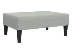 Sofá cama 2 plazas con almohadas taburete terciopelo gris claro