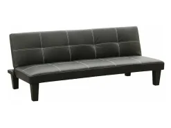 Sofá cama 3 plazas cuero polipiel Topazio pronto letto - Negro