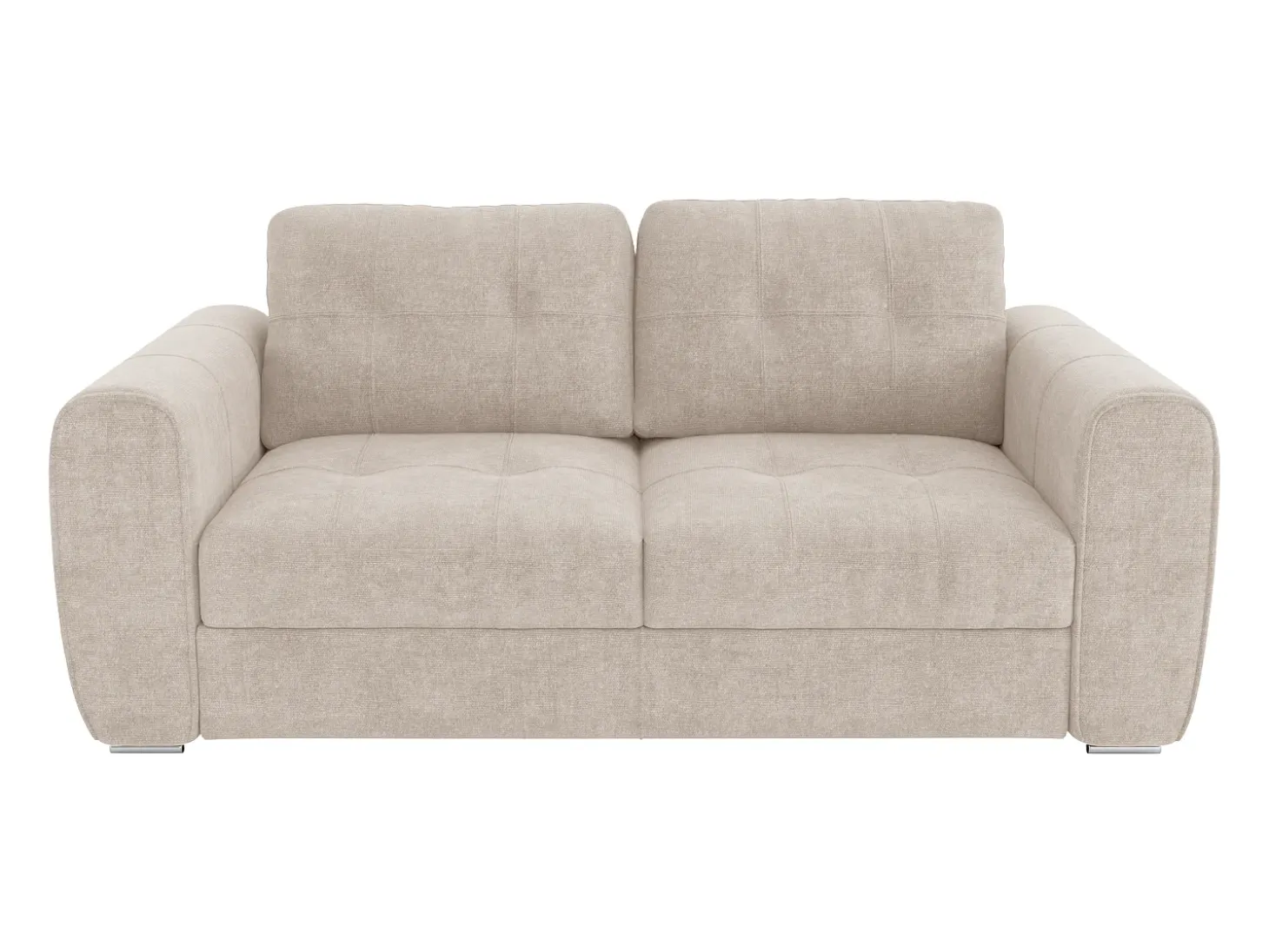 Sofá cama 3 plazas de apertura rápida de tela beige. Cama de 140 cm - Colchón de 14 cm BOLIPO