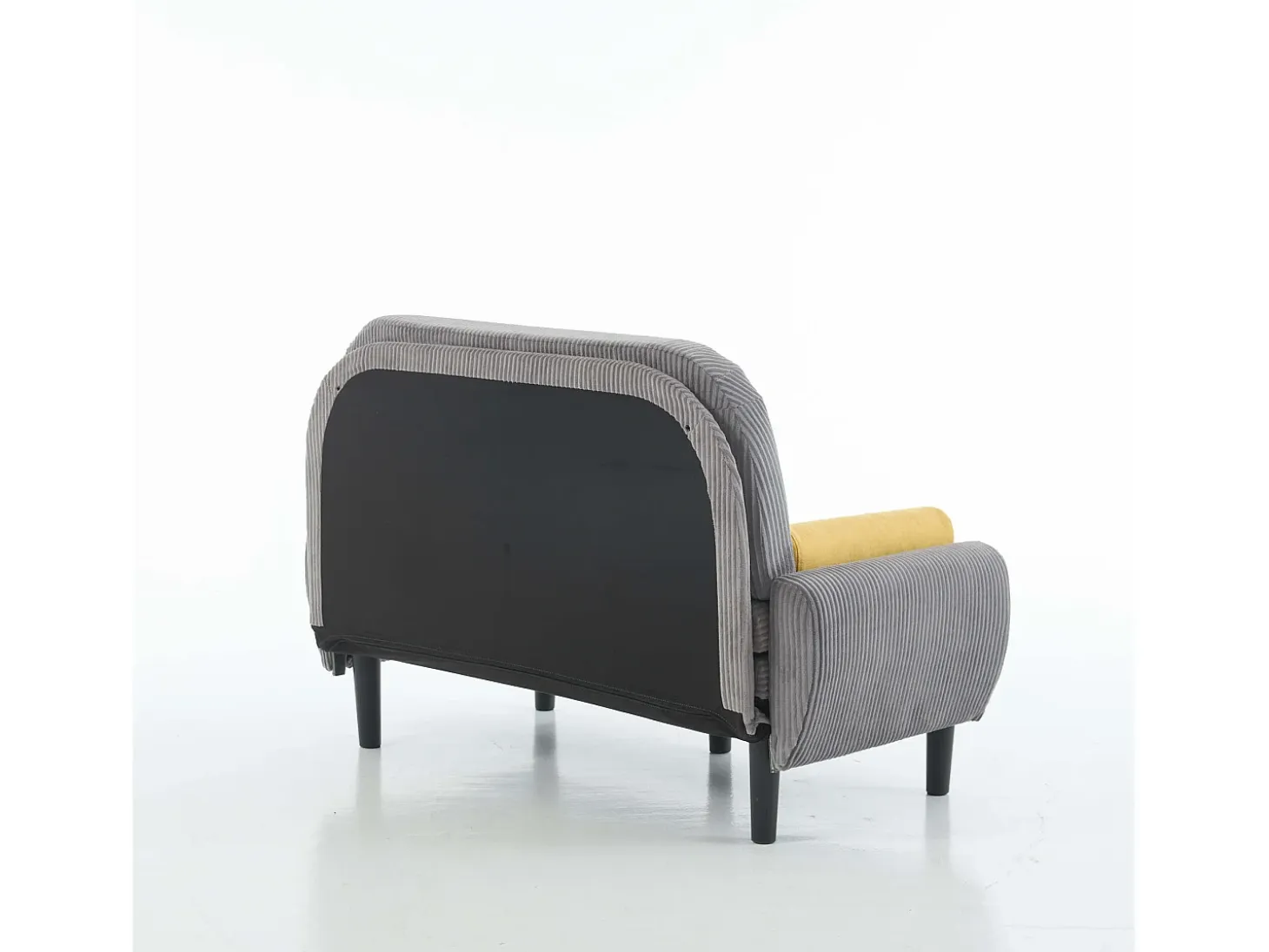 Sofá cama 2 plazas de pana gris - convertible en cama o chaise longue
