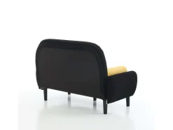 Sofá cama 2 plazas de pana negra - convertible en cama o chaise longue