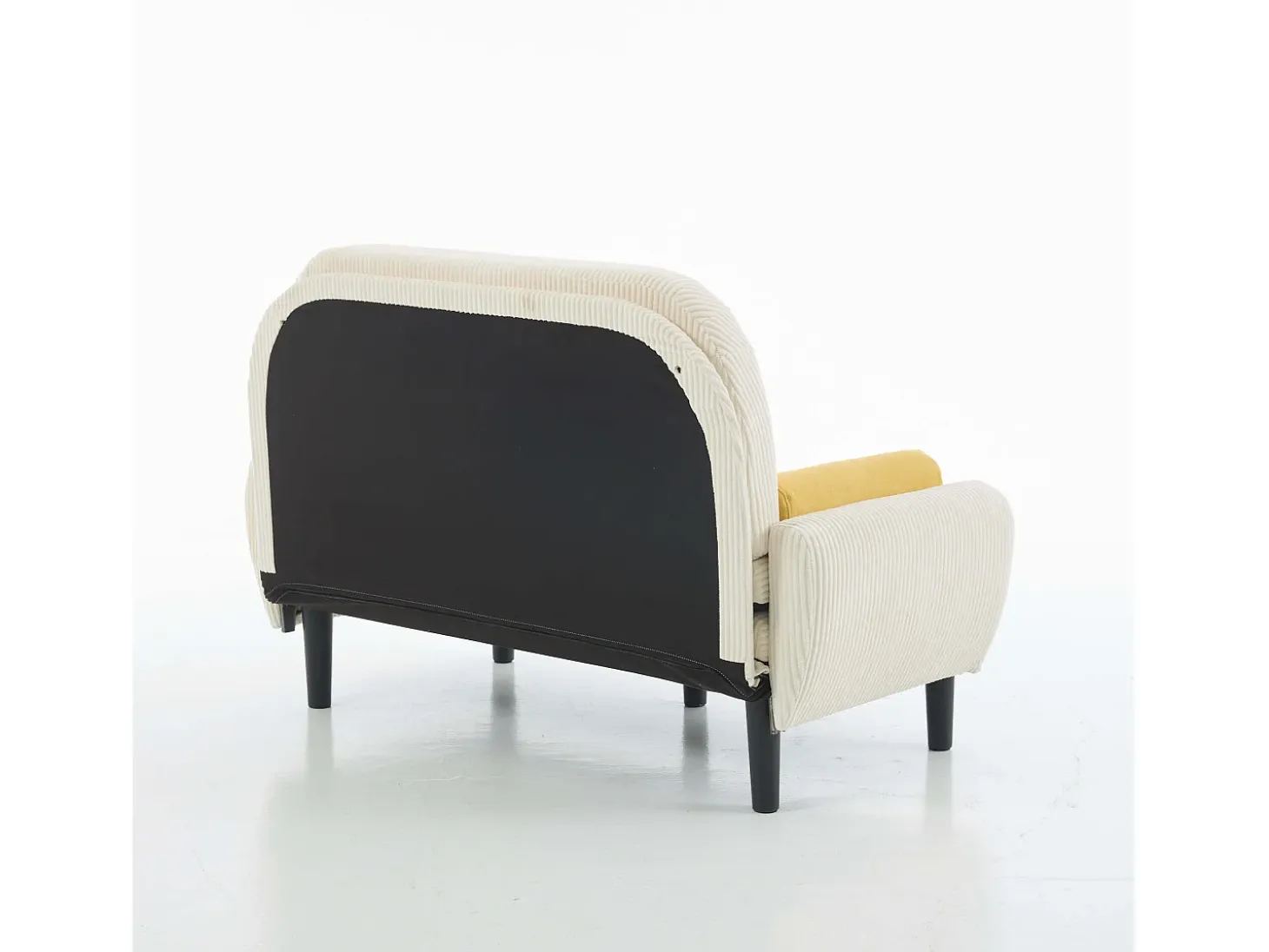 Sofá cama 2 plazas de pana marfil - convertible en cama o chaise longue