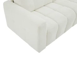 Sofá cama 3 plazas en chenilla beige con colchón de 12 cm ISISTIA