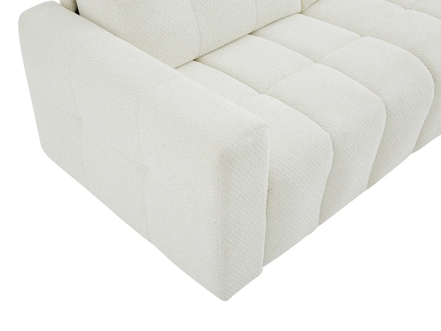 Sofá cama 3 plazas en chenilla beige con colchón de 12 cm ISISTIA