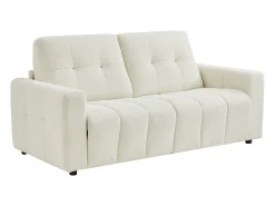 Sofá cama 3 plazas en chenilla beige con colchón de 12 cm ISISTIA