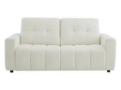 Sofá cama 3 plazas en chenilla beige con colchón de 12 cm ISISTIA