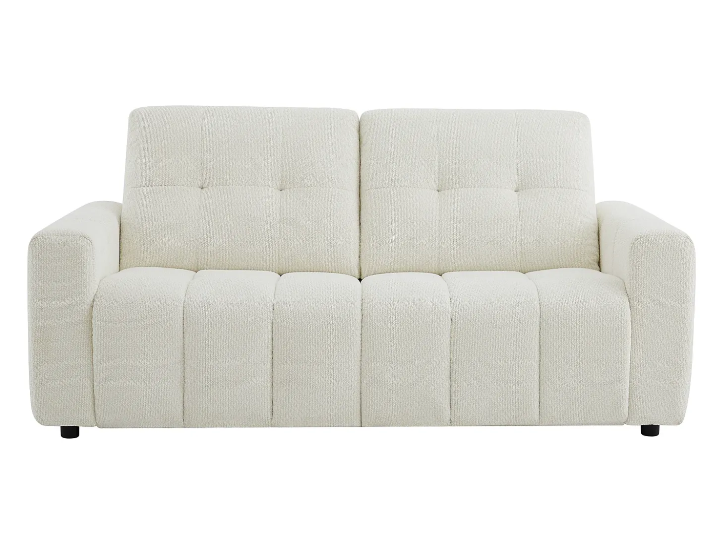 Sofá cama 3 plazas en chenilla beige con colchón de 12 cm ISISTIA