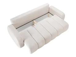 Sofá cama 3 plazas en chenilla beige TALIVO