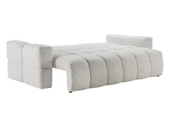 Sofá cama 3 plazas en tejido jaspeado gris claro ISSORO