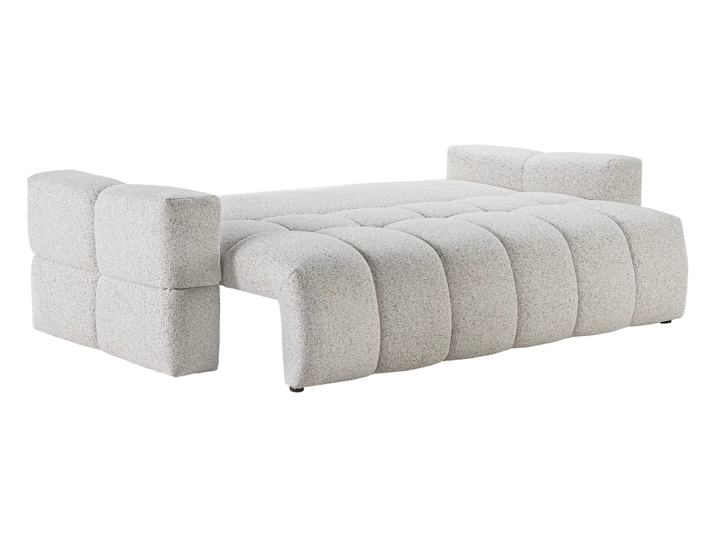 Sofá cama 3 plazas en tejido jaspeado gris claro ISSORO