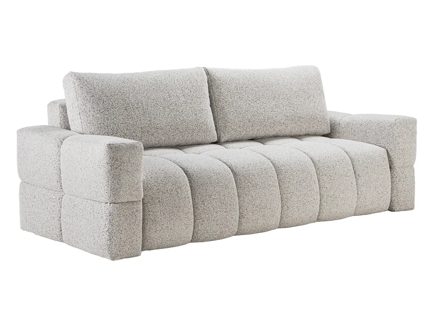 Sofá cama 3 plazas en tejido jaspeado gris claro ISSORO
