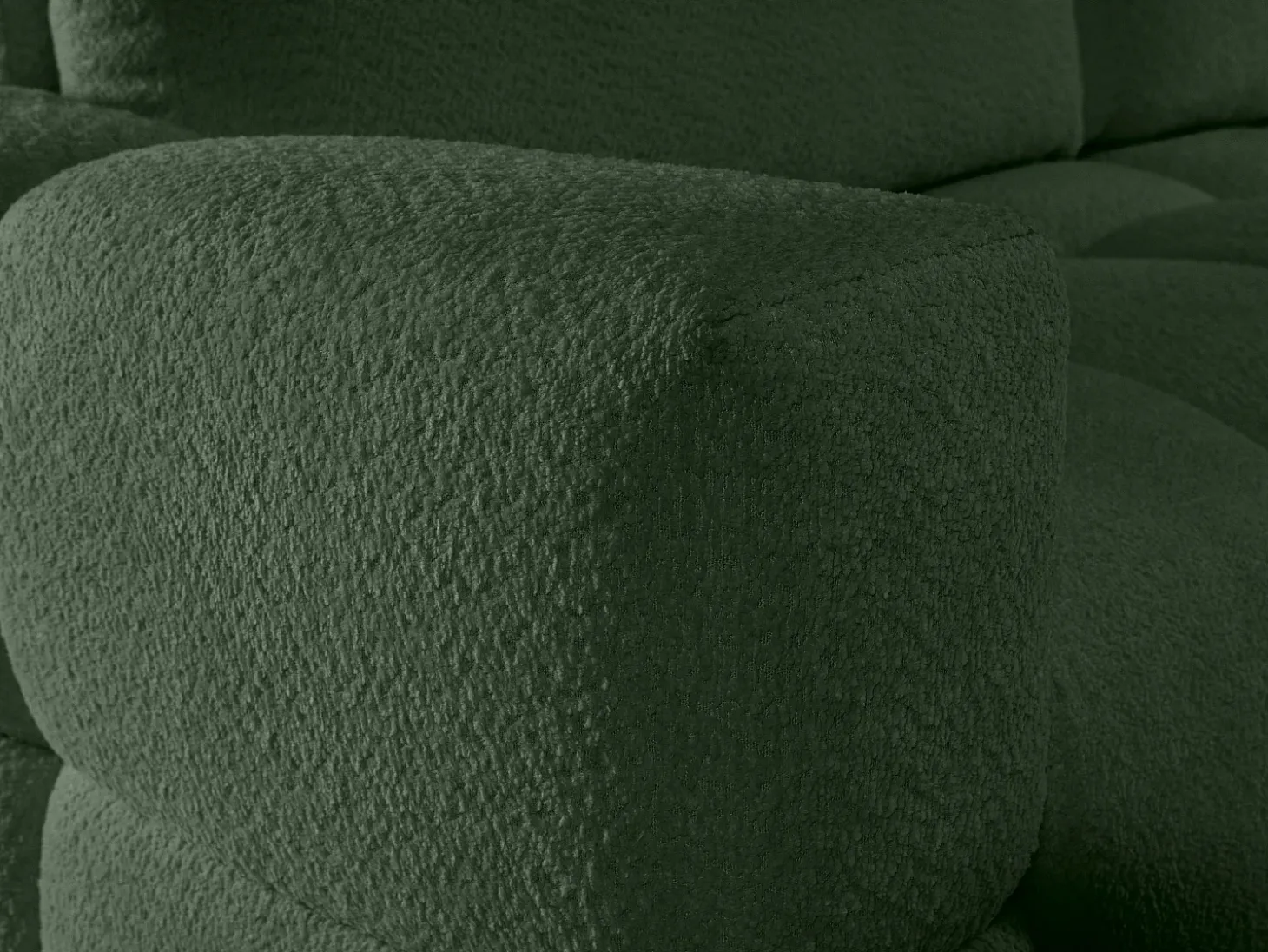 Sofá cama 3 plazas en tela de bouclé verde ISSORO II