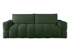 Sofá cama 3 plazas en tela de bouclé verde ISSORO II