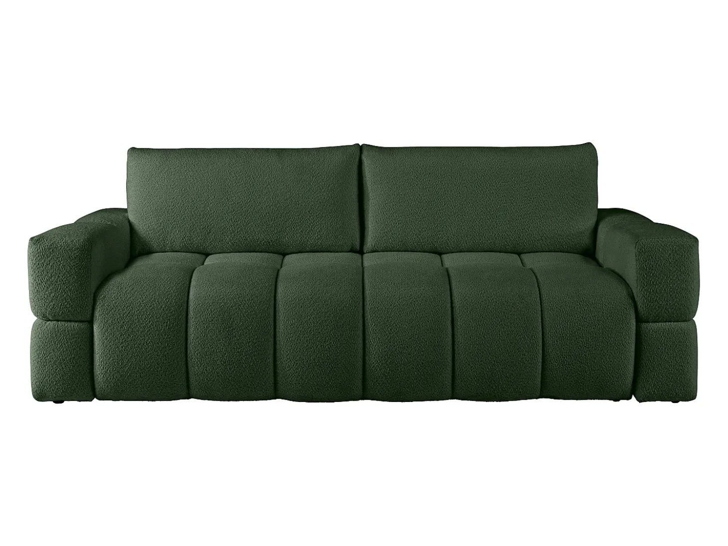 Sofá cama 3 plazas en tela de bouclé verde ISSORO II