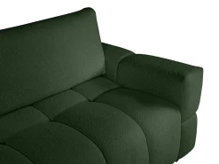 Sofá cama 3 plazas en tela de bouclé verde ISSORO II