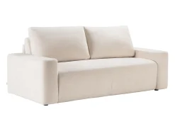 Sofá cama 3 plazas exprés en tela texturizada beige 160 cm colchón 16 cm DAVISO