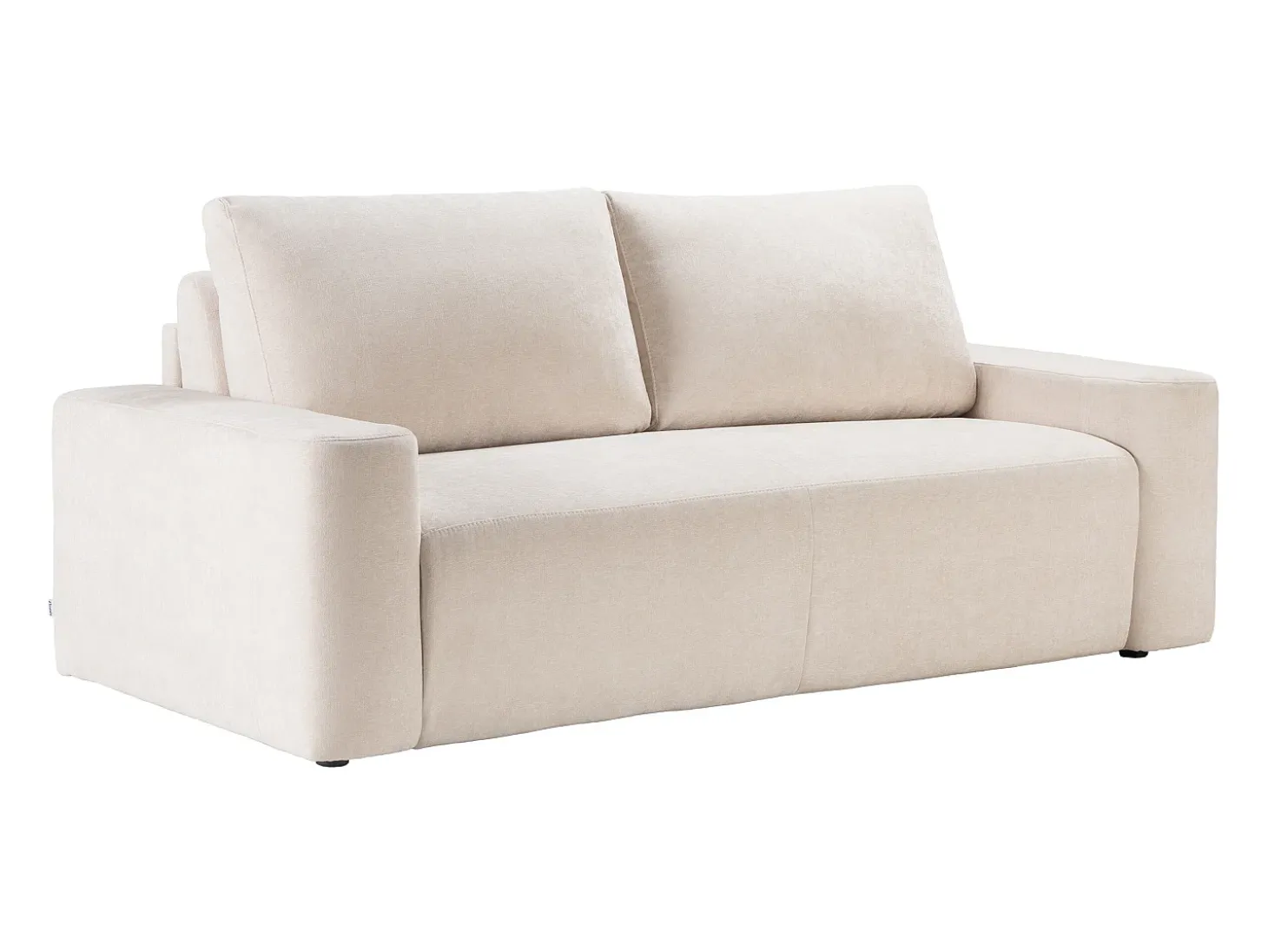 Sofá cama 3 plazas exprés en tela texturizada beige 160 cm colchón 16 cm DAVISO