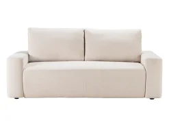 Sofá cama 3 plazas exprés en tela texturizada beige 160 cm colchón 16 cm DAVISO