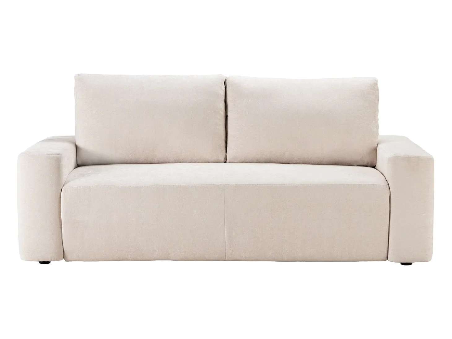 Sofá cama 3 plazas exprés en tela texturizada beige 160 cm colchón 16 cm DAVISO