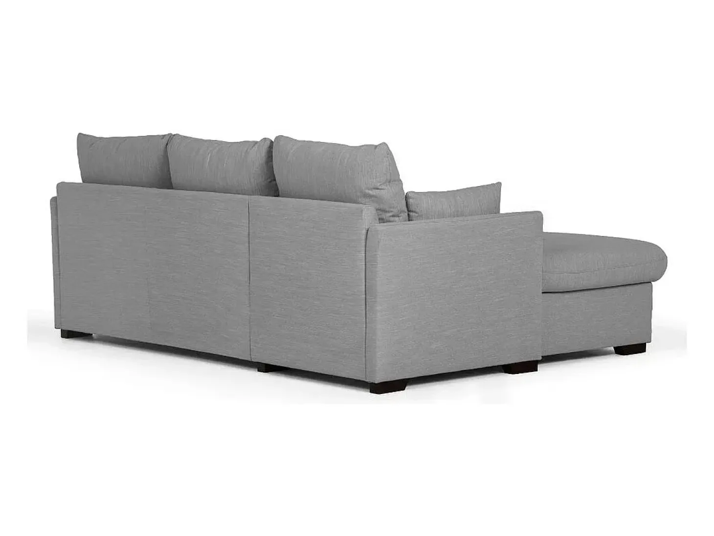 Sofá Cama 3 Plazas Gris - Chaise Longue Reversible Derecha/Izquierda con Almacenamiento Integrado (221 x 162 x 85 cm) - ORLANDO