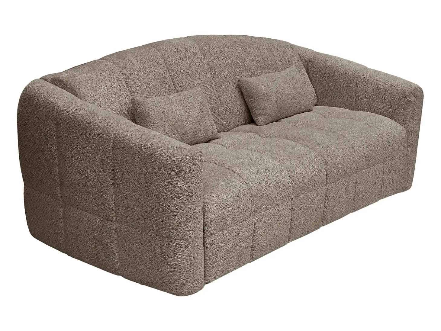 Sofá cama 4 plazas rápido en tela bouclé topo cama 160 cm RETUNA