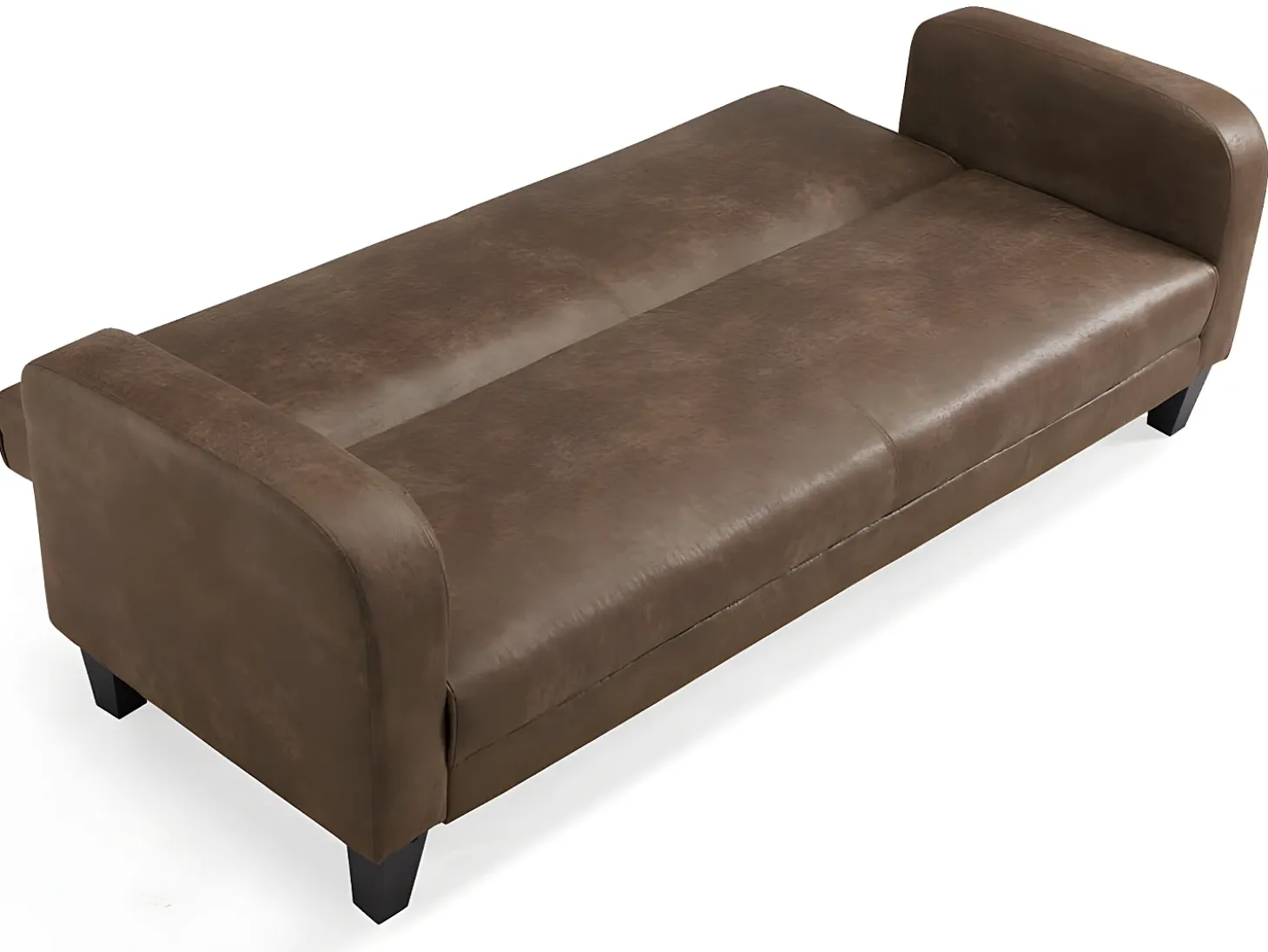 Sofá cama 3 plazas tela aspecto vintage marrón INICIO